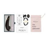 Черный вакуумно-волновой клиторальный стимулятор Womanizer Premium 2 Black WZ212SG9
