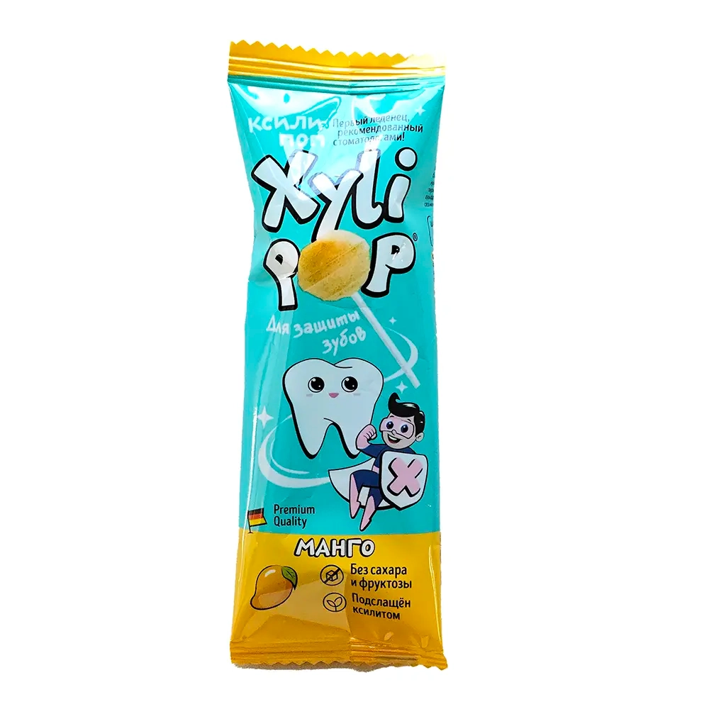 Леденец без сахара на ксилите miradent Xylipop, манго , 1 шт.