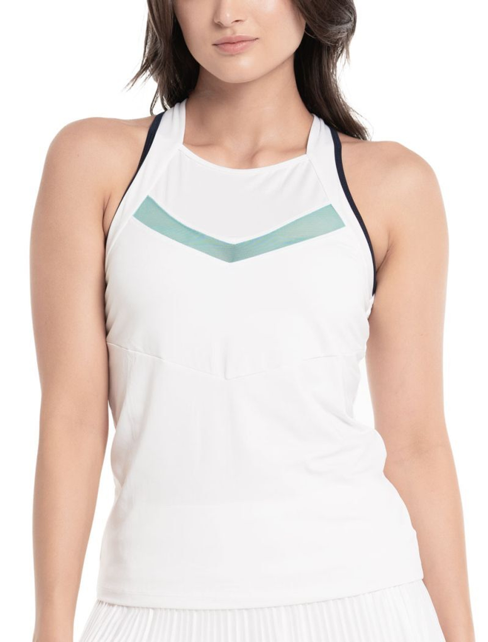 Женский топ теннисный Lucky in Love Cool Urbana V.I.P. Tank w/Bra - белый