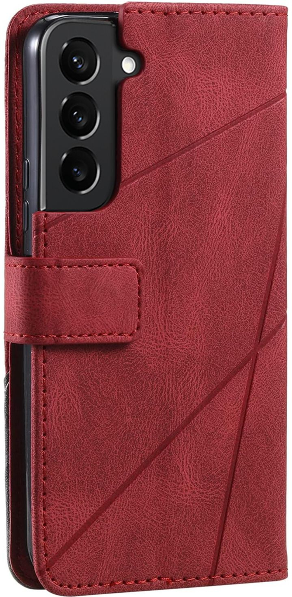 Дизайнерский чехол-книжка из кожи для SAMSUNG GALAXY S22 PLUS с отделом для наличных, 3 слотами для карт и подставкой