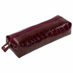 Пенал-косметичка BRAUBERG, крокодиловая кожа, 20х6х4 см, "Ultra maroon", 270849