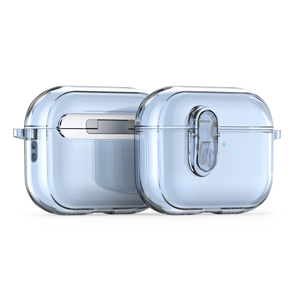 Чехол синий прозрачный для наушников AirPods Pro 3, серия PECL Series от Dux Ducis, в комплекте с карабином