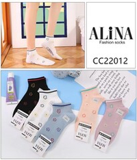 Короткие женские носки Alina с цветочками - 10 пар