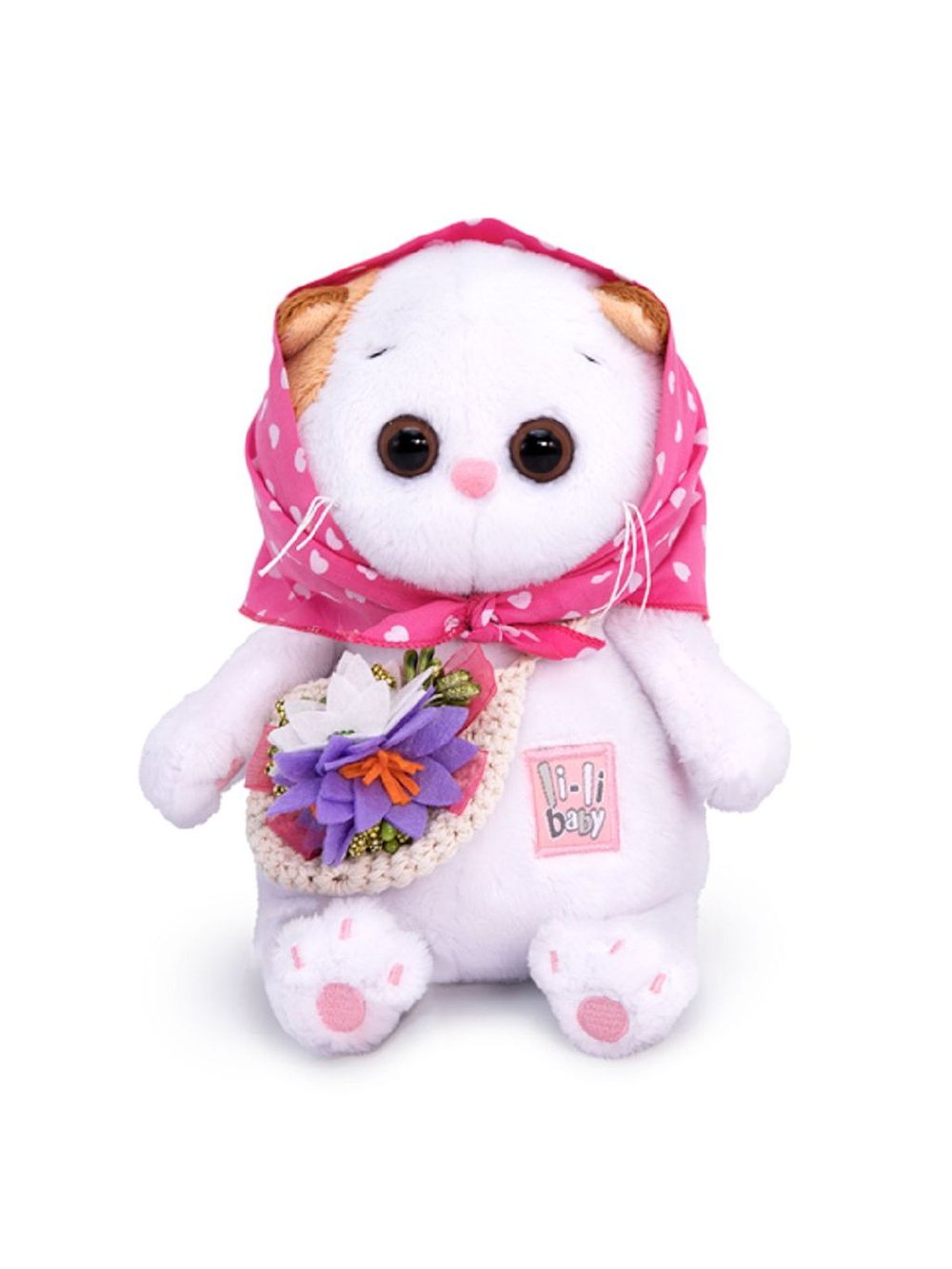 Мягкая игрушка Ли-Ли Baby в косыночке и с корзинкой 20см
