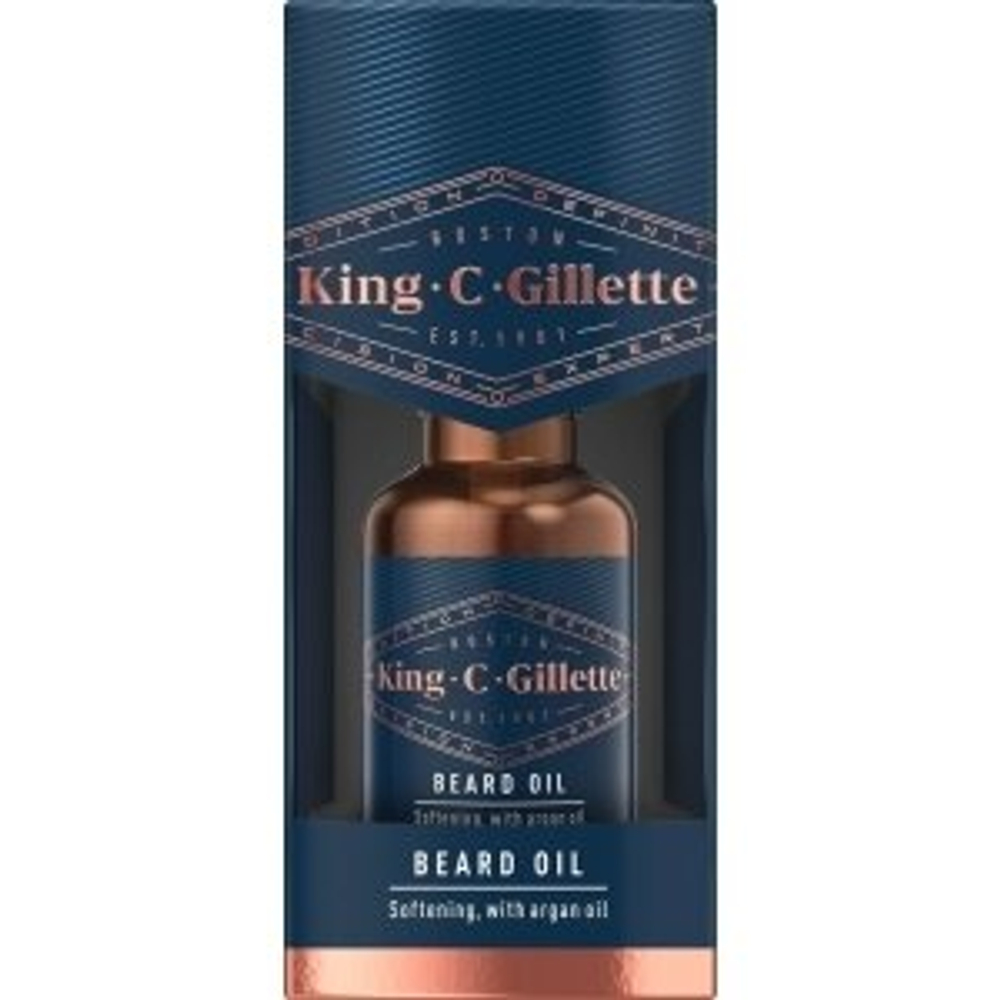 Масло для бороды  King C. Gillette, с аргановым маслом, жожоба 30 мл (Из Финляндии)