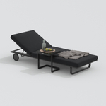 Шезлонг Ideal Patio КОСТА на колесах черный - каркас карбон