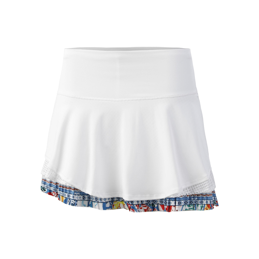 Женская теннисная юбка Lucky in Love Long Aegean Dreams Skirt Women - White, Multicoloured