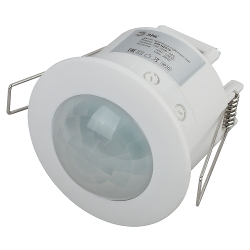 Датчик движения ЭРА MD 018 белый 1200Вт 360° 6М IP20 | Электротовары