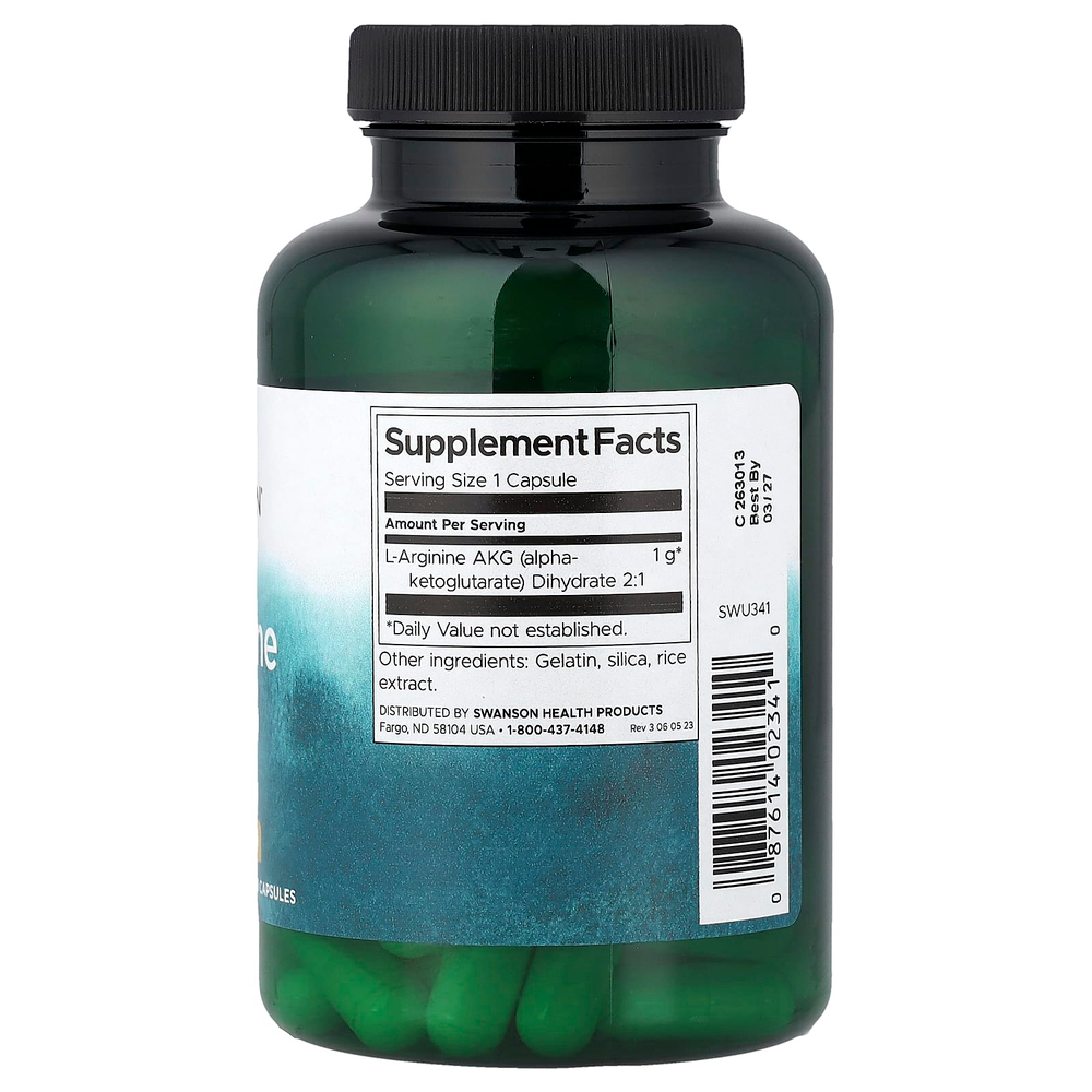 Swanson Vitamins, Аргинин AKG, 1 г, 90 капсул