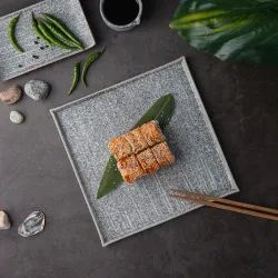 Тарелка 24*24 см h1,3 см квадратная Stone Untouched Taiga P.L. Proff Cuisine [1]