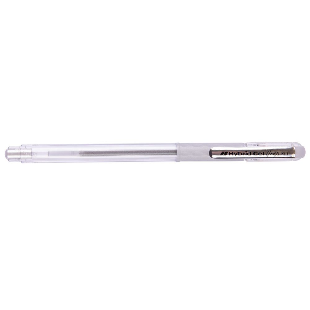 Ручка гелевая Pentel Hybrid gel Grip Metallic, K118-Z серебристый стержень
