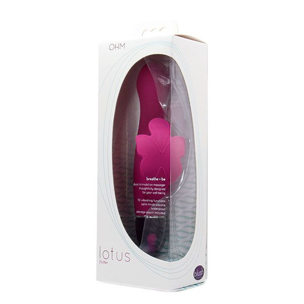 Бордовый вибромассажёр с клиторальной бабочкой LOTUS FLUTTER BERRY - 15,8 см. (Цвет: бордовый)