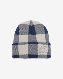 Шапка M beanie белая / темно-синяя