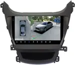 Магнитола для Hyundai Elantra 5 MD 2013-2015 (рестайлинг) - FarCar BX3083M-360 монитор 9.5" 2K QLED на Android 13, Быстрая, CarPlay, 4G SIM-слот, 4 камеры в комплекте