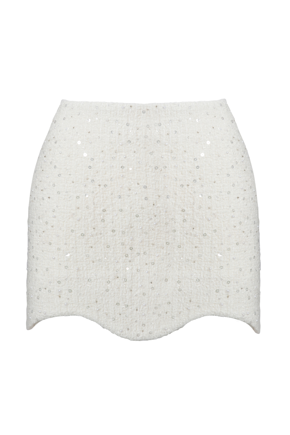 «Summer sparkle» Юбка мини из мерцающего твида с жемчужинами.