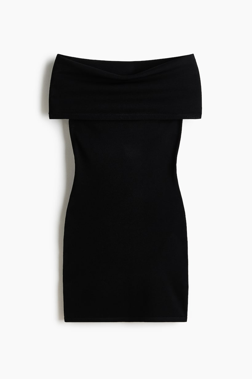 H&M X WARDROBE.NYC Тонкое трикотажное платье с открытыми плечами, черный