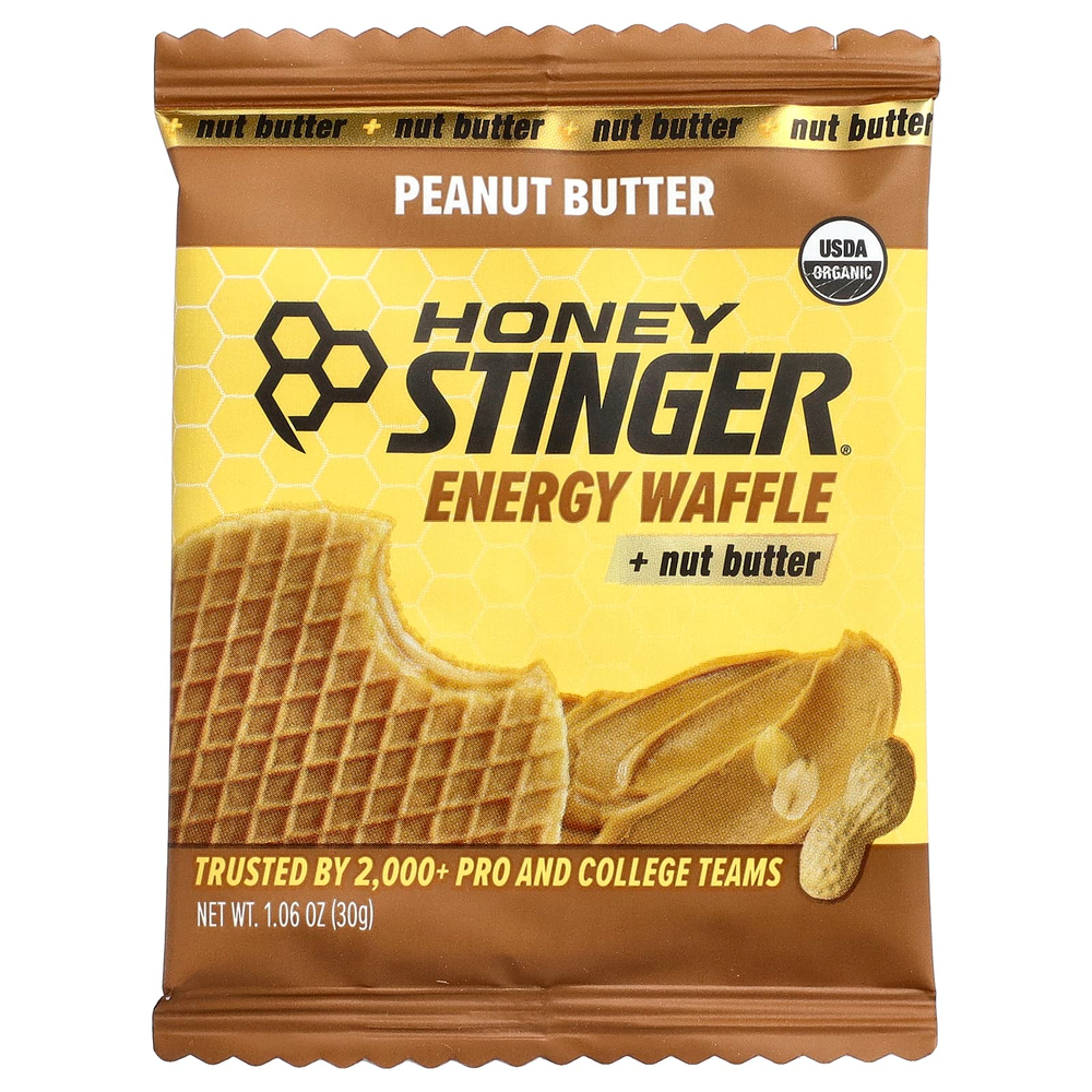 Honey Stinger, Energy, вафли с ореховой пастой, арахисовая паста, 12 вафель, 30 г (1,06 унции) каждая