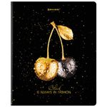Тетрадь А5, 48 л., BRAUBERG, скоба, клетка, матовая ламинация, фольга, "Black&Gold", 404370, 5шт