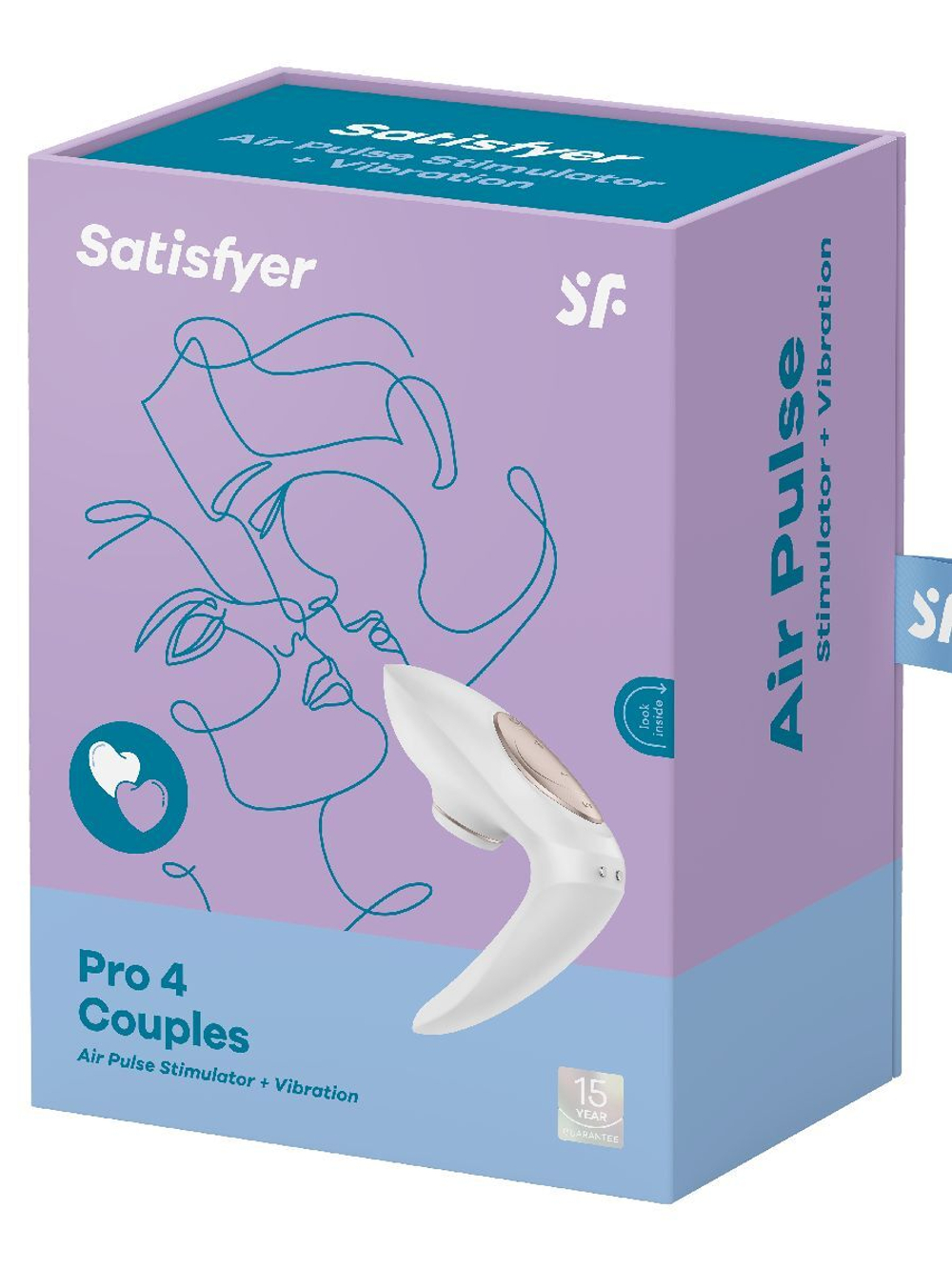 Вибро-вакуумно-волновой стимулятор для пар Satisfyer Pro 4 Couples (Цвет: белый)