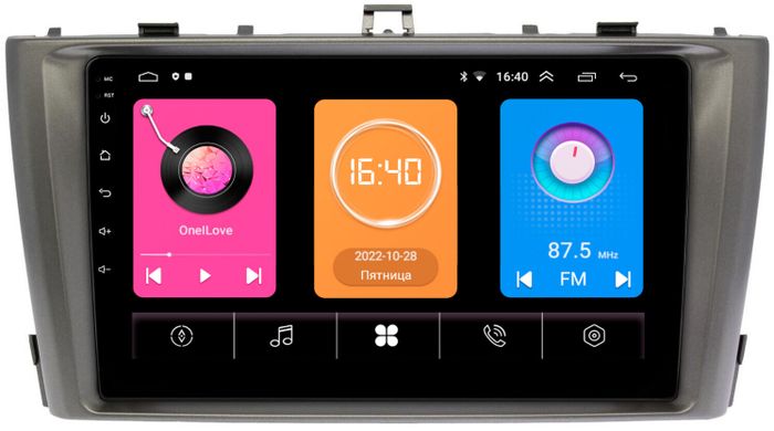 Магнитола для Toyota Avensis 2008-2015 (рамка серая) - GT9-3017 на Android 10