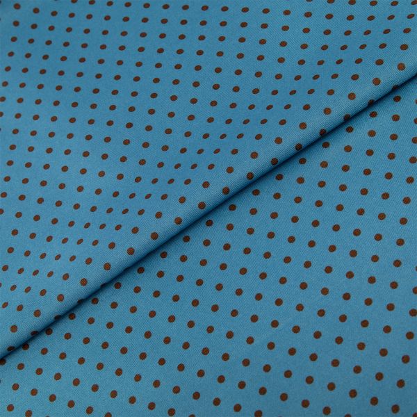 Ткань блузочная Poly satin 75 г/м², 200х145 см, 14 голубой/коричневый, Gamma PSS-002