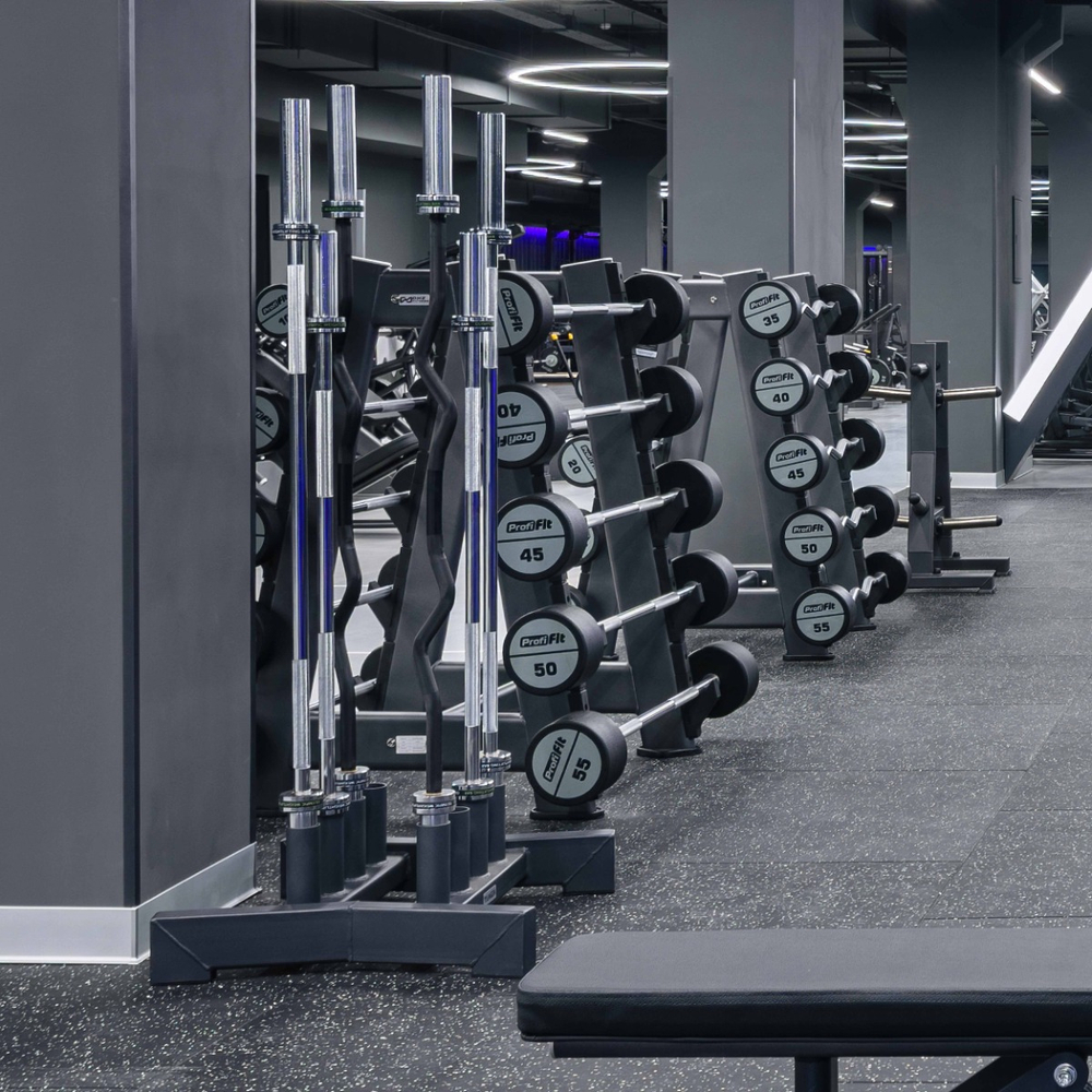 Набор прямых полиуретановых штанг LEVEL (шаг 5 кг, 5 шт) PROFI-FIT 10-30 кг