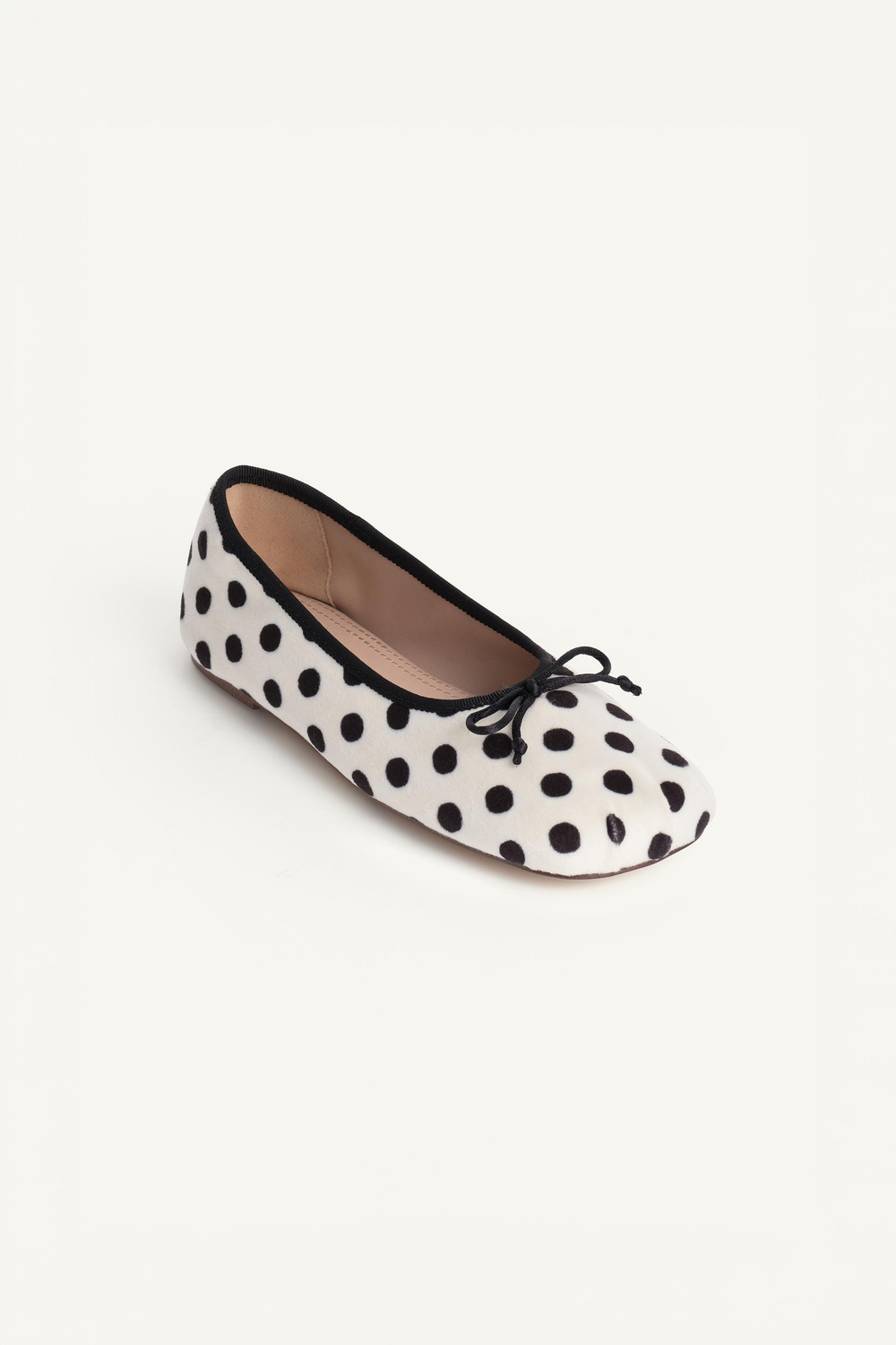 ZARA БАЛЕТКИ В ГОРОШЕК - LIMITED EDITION, ЭКРЮ/БЕЛЫЙ