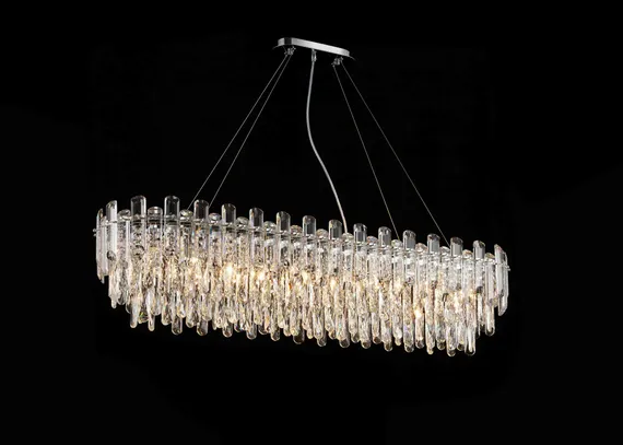 Люстра подвесная NewRgy NW076-L1200*W300*H290 OVAL CHROME, 10×40 Вт, хромированная