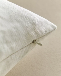 ZARA HOME ЛЬНЯНАЯ НАВОЛОЧКА ДЛЯ ДЕКОРАТИВНОЙ ПОДУШКИ, ЖЕЛТОВАТО-БЕЛЫЙ