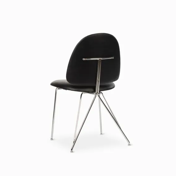 Обеденный стул Sundseat, черная экокожа, ножки хром