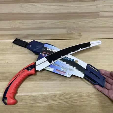 Пила ручная садовая японская изогнутая гибридный зуб НОЖОВКА TAKAGI Sheath Pruning Saws Shark Saw 300 x 0,9 мм 7TPI с PTFE покрытием. Ножны в комплекте 107326