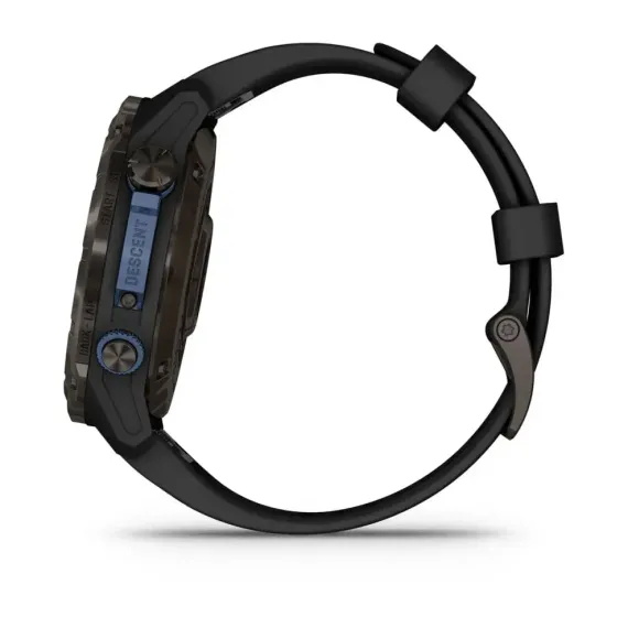 Garmin Descent Mk3i – 51 мм, титановый угольно-серый, DLC, черный силиконовый ремешок