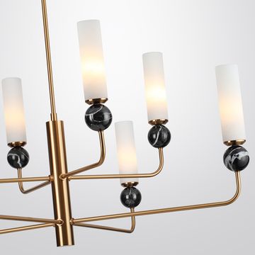 Потолочная люстра на штанге 8*Е14 4361/8 латунь/чёрный Lolla Odeon Light