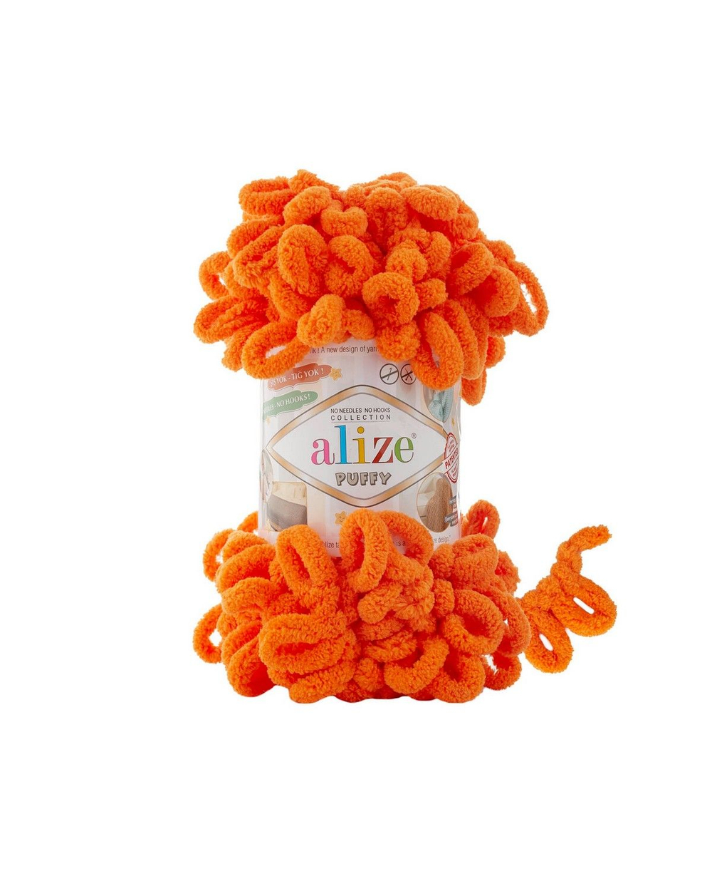 Пуффи (Puffy) пряжа Alize 100%микрополиэстер 5х100г/9,2 м 766 морковный