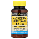 Mason Natural, глюконат магния, 550 мг, 100 таблеток