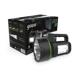 Ручной фонарь gauss GFL602 черный