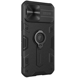 Чехол противоударный для iPhone 13 Pro Max от Nillkin CamShield Armor, с кольцом и металлической защитной шторкой для камеры
