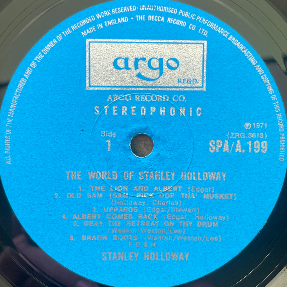 Stanley Holloway ‎– The World Of Stanley Holloway (Англия 1971г.)