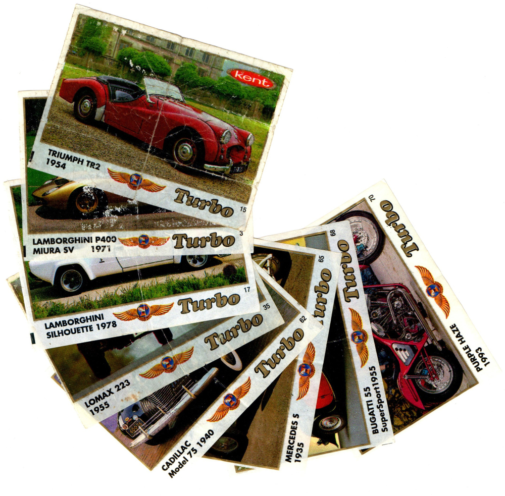 Вкладыши от жвачки Turbo Classic - Турбо Классик без надписи Classic. 8 штук без повторов. Серия 1 - 70