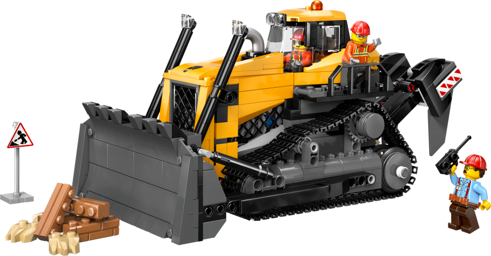 Конструктор Лего Сити Жёлтый бульдозер | LEGO City Yellow Bulldozer коллекционный набор, 60466, 682 детали (8+)