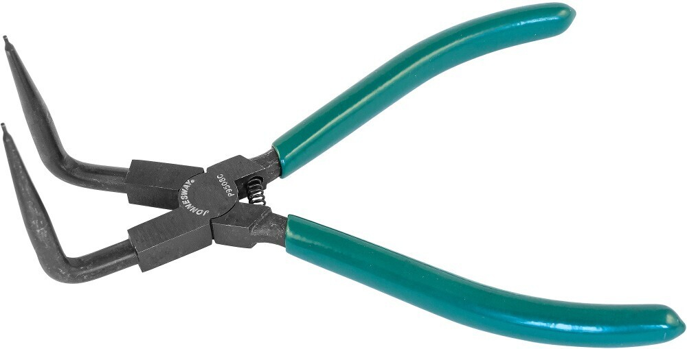 P9508C Щипцы загнутые 90° для стопорных колец удлиненные с ПВХ рукоятками, сжим, 215 мм, 10-32 мм