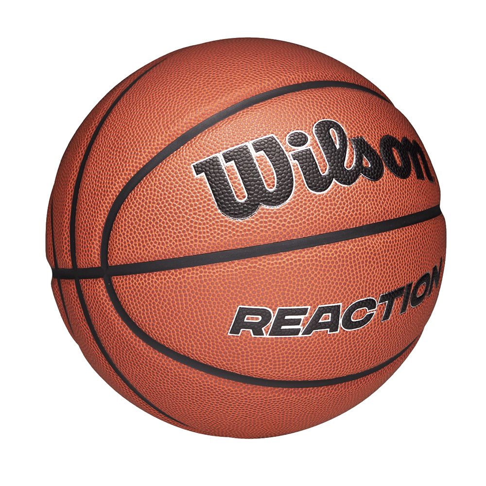 Мяч баск. WILSON Reaction Plus, WZ2026701XB5, р.5, композит, бутил. камера, темно-коричневый