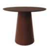 Стол обеденный Lagom D 100 см (орех / кирпичный, кожа)