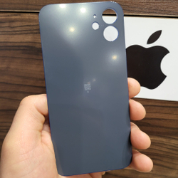 Крышка для iPhone 12 - задняя стеклянная панель "премиум качество" (синего цвета)