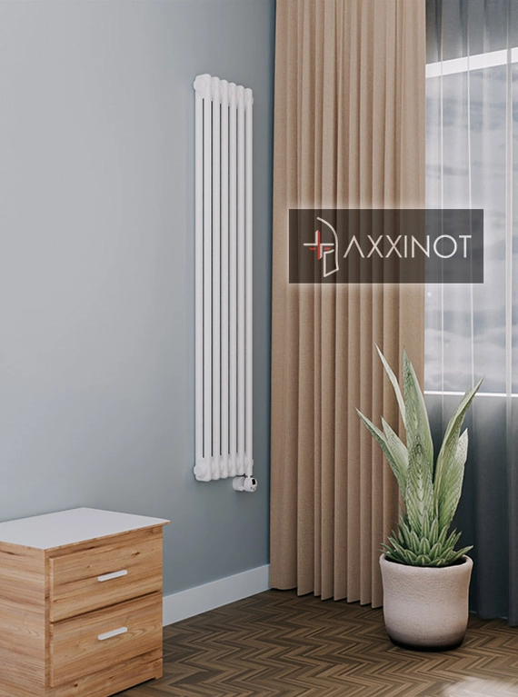 Axxinot Sentir Electric 2150 - электрический вертикальный двухтрубный трубчатый радиатор высотой 1500 мм, белый
