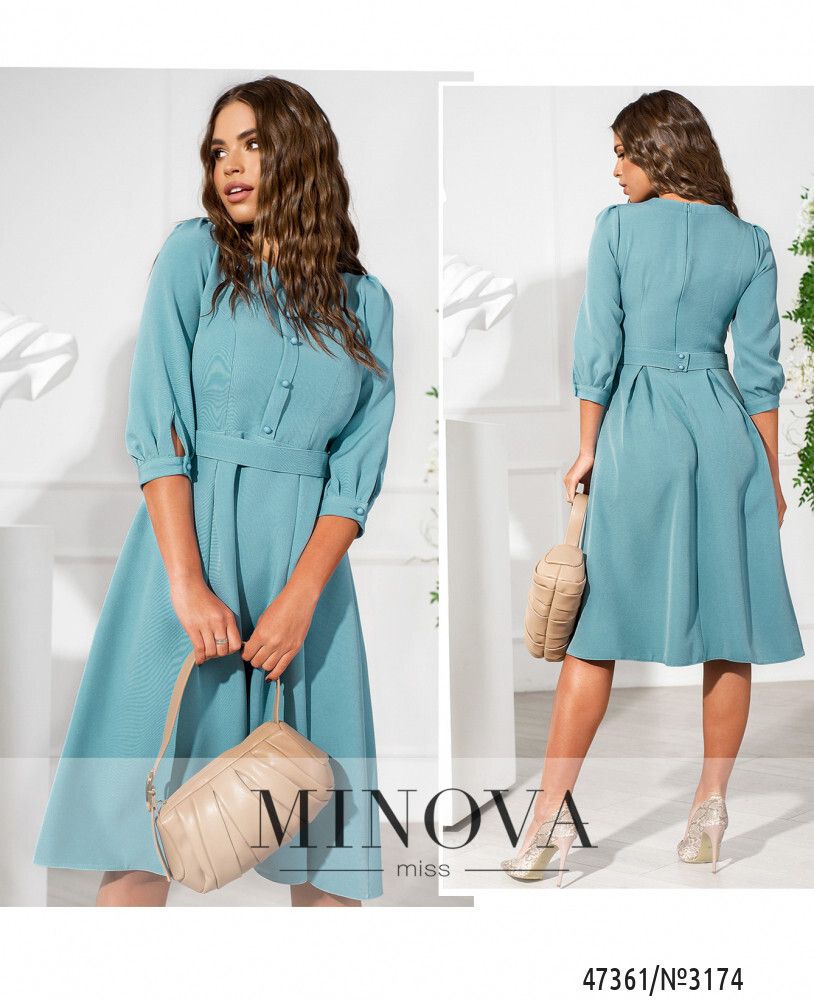 Платье 3174-голубой Minova Платье 3174-голубой Minova