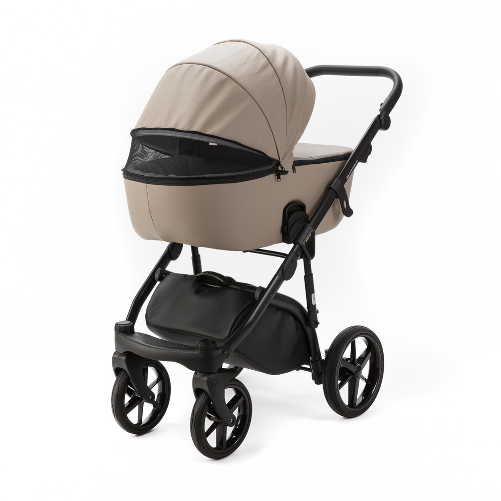 Детская универсальная коляска Adamex NOLA Deluxe 2 в 1 N-SA9 (Темно-бежевая экокожа)