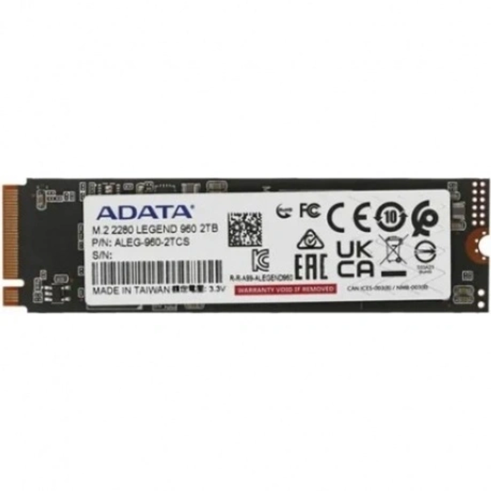 Накопитель SSD M.2 A-Data LEGEND 960 2TB PCIe 4.0 x4 3D NAND (ALEG-960-2TCS)