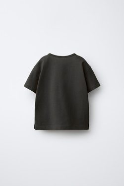 ZARA ОДНОТОННАЯ ФУТБОЛКА, ТЕМНЫЙ АНТРАЦИТ