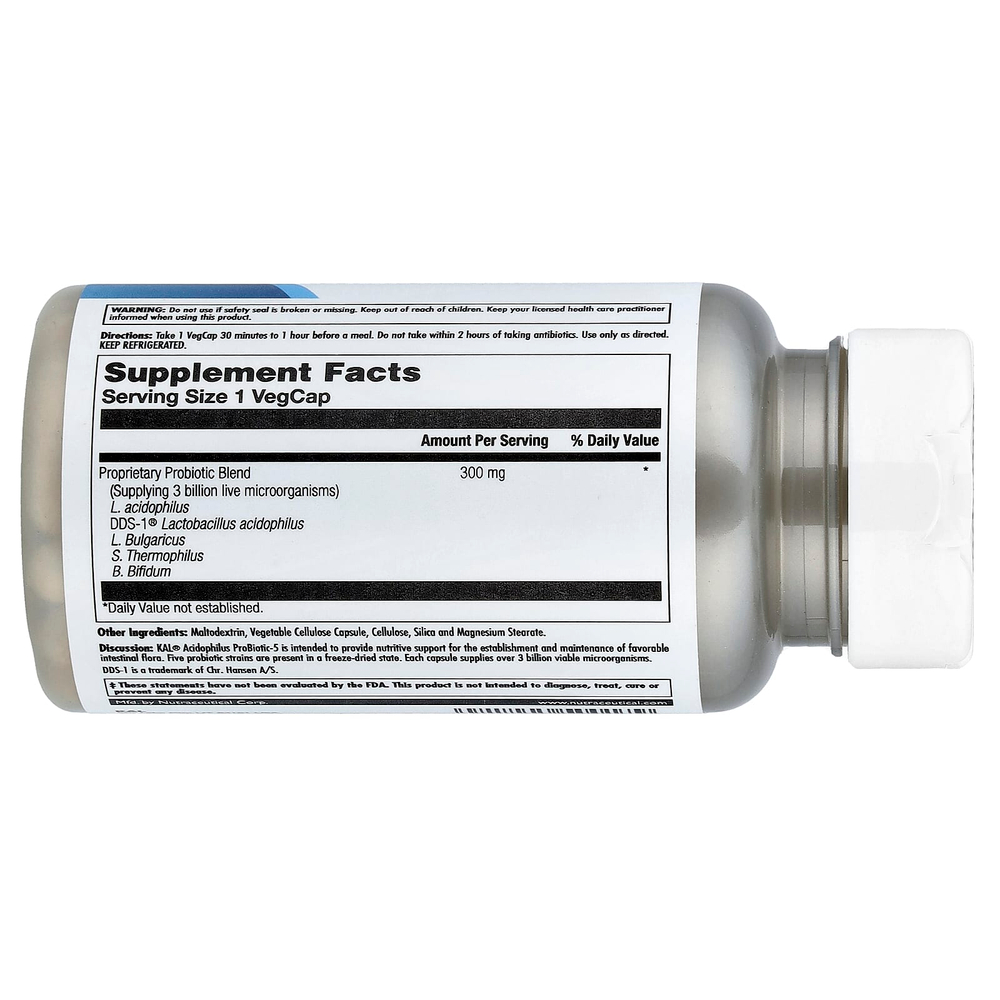 KAL, Acidophilus ProBiotic-5, 60 растительных капсул